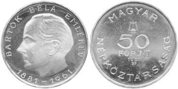 50 forint (80 Aniversario del Nacimiento de Bela Bartok)