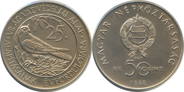 50 forint (25 Aniversario de la Fundación WWF)