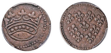 Coin 1/2 fanon (Pondichery) 1723 of French India Updated Value | Foronum