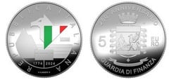 5 euro (250 aniversario de la Fundación de la Guardia de Finanzas)