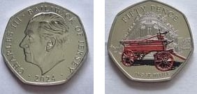 50 pence (Brigada de Bomberos - St. Helier)