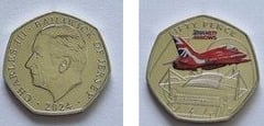 50 pence (Flechas Rojas sobre el Millennium Stadium-Color)