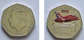 50 pence (Flechas Rojas sobre el Millennium Stadium-Color)