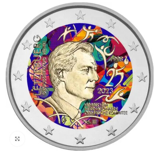 2 euro (Holograma) (25 Aniversario como Miembro del Comité Olímpico Internacional)