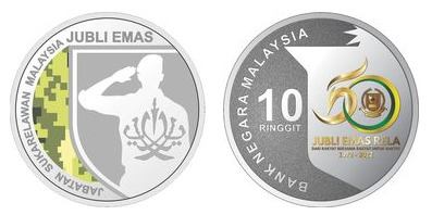 10 ringgit (50 aniversario del Departamento del Cuerpo de Voluntarios de Malasia-RELA)