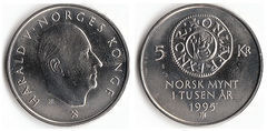 5 kroner (Milenario de las Monedas Noruegas)