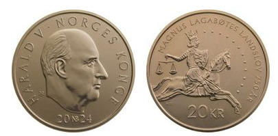 20 kroner (750 aniversario del código jurídico nacional de Magnus VI Lagabøte)