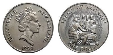 1 dollar (150 aniversario del Tratado de Waitangi)