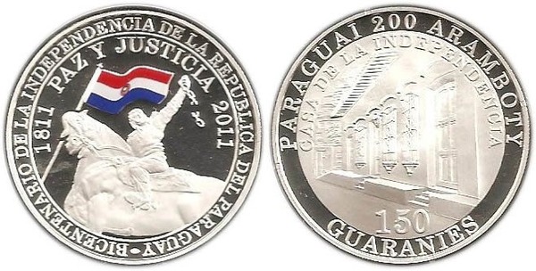 150 guaranies (200 Aniversario de la Independencia)