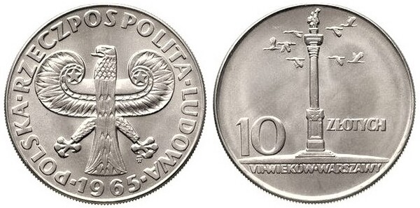 10 zlotych (700 Aniversario de Varsovia)