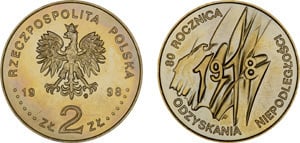 2 zlote (Independencia de Polonia)