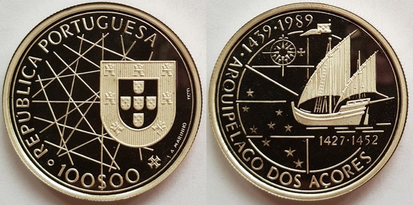 100 escudos (Descubrimiento de las Azores)