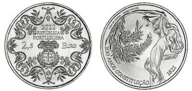 2,50 euro (200 años de la Constitución de 1822)