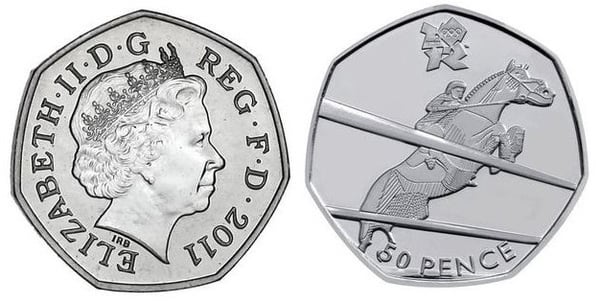 50 pence (JJ.OO. de Londres 2012-Equitación)