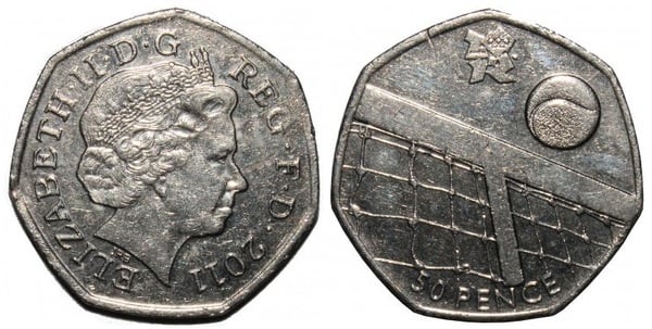 50 pence (JJ.OO. de Londres 2012-Tenis)