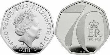 50 pence (70 Aniversario de reinado de Elizabeth II)