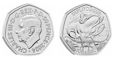 50 pence (Diplodocus)