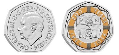 50 pence (200 aniversario del RNLI-Color)