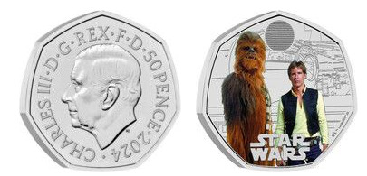 50 pence (Han Solo y Chewbacca-Color)