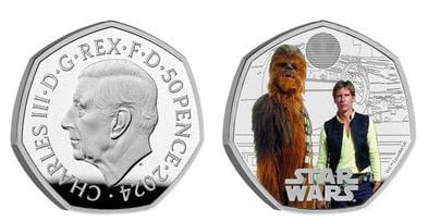 50 pence (Han Solo y Chewbacca-Color)