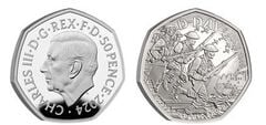 50 pence (80 aniversario de la invasión de Normandía)