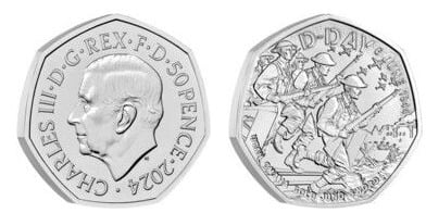 50 pence (80 aniversario de la invasión de Normandía)