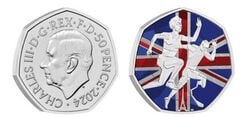 50 pence (Apoyo al Equipo GB y Paralímpicos GB, París 2024-Color)