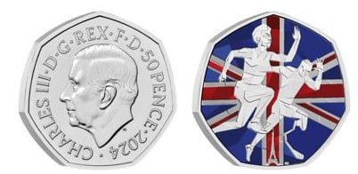 50 pence (Apoyo al Equipo GB y Paralímpicos GB, París 2024-Color)