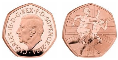 50 pence (Apoyo al Equipo GB y Paralímpicos GB, París 2024)