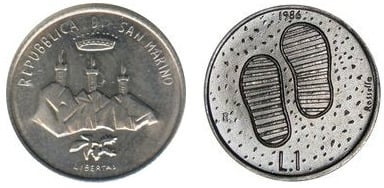 1 lire (llegada a la Luna)