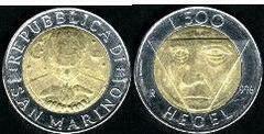 Moneda 500 lire (Química) 1998 de San Marino | Foronum