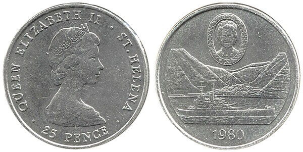 25 pence (80 Aniversario del Nacimiento de la Reina Madre)