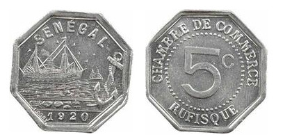 5 centimes (Rufisque-Dinero de necesidad)