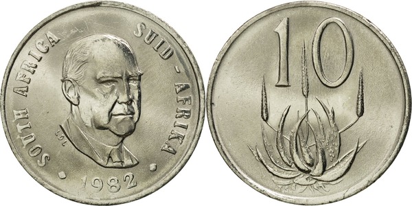 10 cents (Balthazar J. Vorster - SOUTH AFRICA - SUID-AFRIKA)