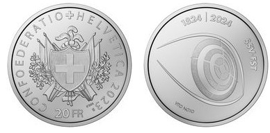20 francs (200 aniversario de la Federación Suiza de Tiro Deportivo)
