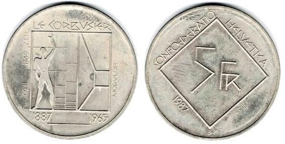 5 francs (100 Aniversario del Nacimiento de Le Corbusier)