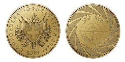 50 francs (200 aniversario de la Federación Suiza de Tiro Deportivo)