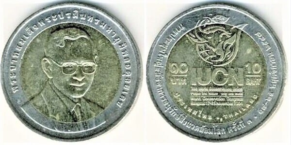 10 baht (III Congreso Mundial de la UICN-Bangkok 2004)