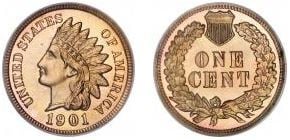 Moneda 1 cent (Indian Head cent) 1864-1909S de Estados Unidos