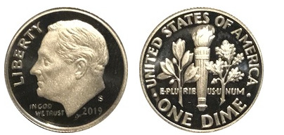 1 dime (Roosevelt Dime)