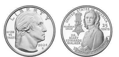 1/4 dollar (Dra. Mary Edwards Walker)