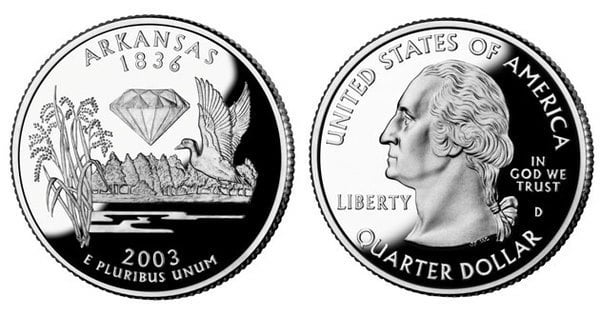 1/4 dollar (50 Estados de los EEUU - Arkansas)