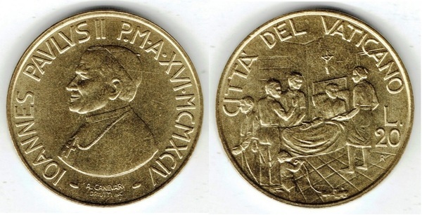 20 lire (Juan Pablo II)