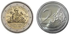 2 euro (750 aniversario de la muerte de Santo Tomás de Aquino)