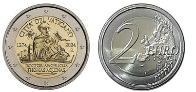 2 euro (750 aniversario de la muerte de Santo Tomás de Aquino)