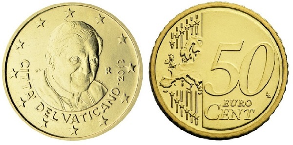 50 euro cent (Benedicto XVI-2º mapa)