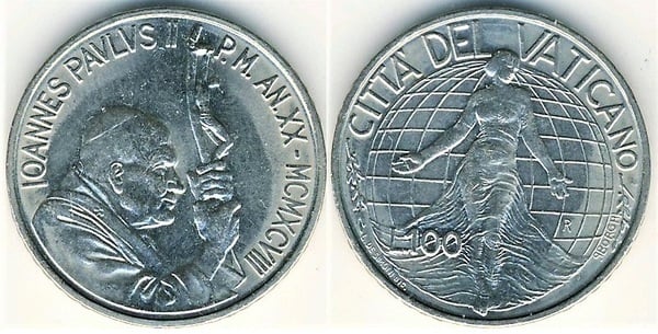 100 lire (Juan Pablo II)